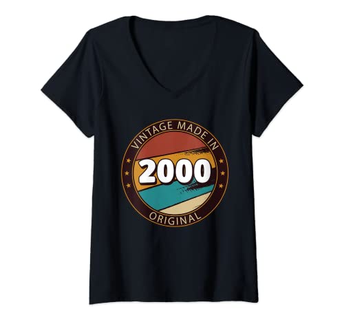 Damen 2000 Geburtstag T-Shirt mit V-Ausschnitt Damen 2000 Geburtstag T-Shirt mit V-Ausschnitt von Geburtstagsgeschenk 2000