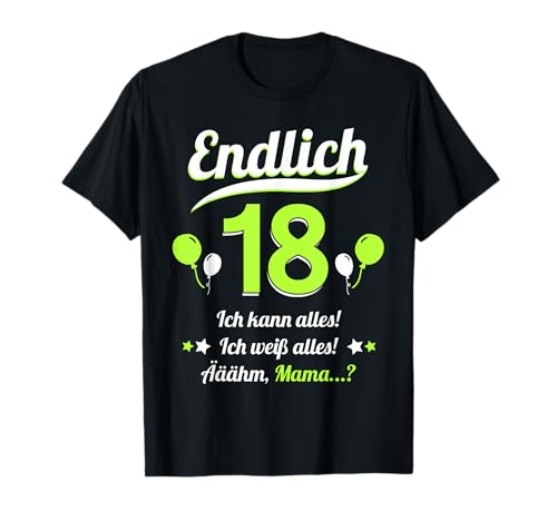 18. Geburtstag Junge Mädchen 18 Jahre 2007 Lustig Geschenk T-Shirt von T-Shirt 18. Geburtstag Junge Mädchen 18 Jahre Deko