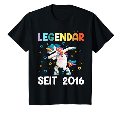 Kinder Einhorn Glitzer Legendär seit 2016 4.Geburtstag T-Shirt von Geburtstagsgeschenk 2016 Geboren Geschenkidee Deko