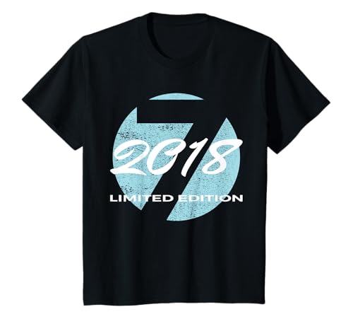 Kinder 7. Geburtstag Mädchen Junge 7 Jahre 2018 Jahrgang T-Shirt von Geburtstagsgeschenk 2018 Jahrgang Jungen Mädchen