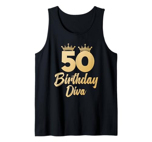 50. Geburtstag 50 BIRTHDAY DIVA Lustiges Frauen 50 Jahre Tank Top von Geburtstagsgeschenk 50. Geburtstag Frauen 50 Jahre