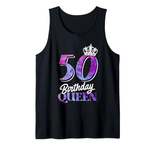Geburtstag 50 BIRTHDAY QUEEN Lustiges BDAY Damen Tank Top von Geburtstagsgeschenk 50. Geburtstag Frauen 50 Jahre