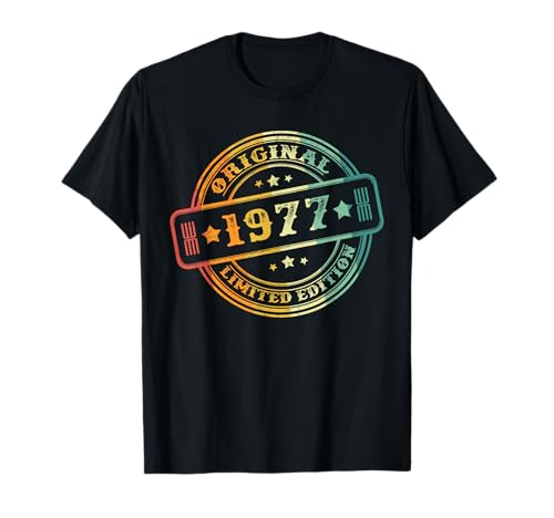 48th Birthday Man Woman 48 Years 1977 Decorative Funny T-Shirt 48th Birthday Man Woman 48 Years 1977 Decorative Funny T-Shirt von Geburtstagsgeschenk Damen Herren 1977 Geschenkidee