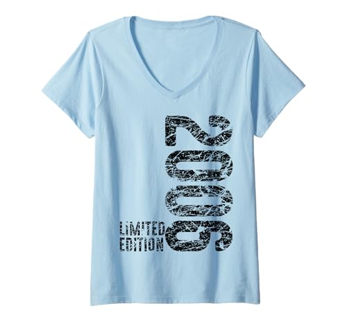Damen 19. Geburtstag Junge Mädchen 19 Jahre 2006 Lustig Geschenk T-Shirt mit V-Ausschnitt von T-Shirt 19. Geburtstag Herren Damen 19 Jahre Deko