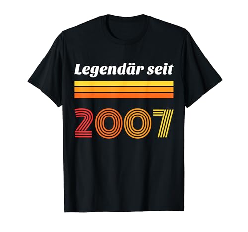 17. Geburtstag Junge Mädchen 17 Jahre 2007 Lustig Geschenk T-Shirt von Geburtstagsgeschenk Damen Herren 2007 Geschenkidee