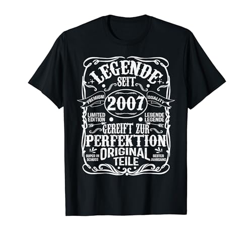 17. Geburtstag Junge Mädchen 17 Jahre 2007 Lustig Geschenk T-Shirt von Geburtstagsgeschenk Damen Herren 2007 Geschenkidee