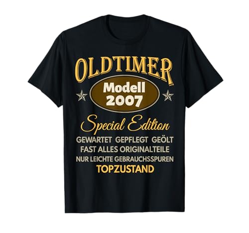 17. Geburtstag Junge Mädchen 17 Jahre 2007 Lustig Geschenk T-Shirt von Geburtstagsgeschenk Damen Herren 2007 Geschenkidee