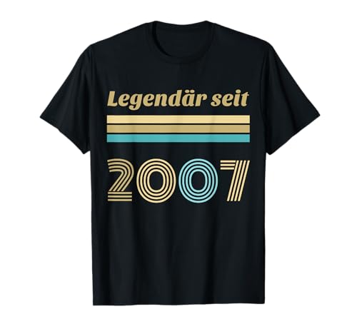 18. Geburtstag Junge Mädchen 18 Jahre 2007 Lustig Geschenk T-Shirt von Geburtstagsgeschenk Damen Herren 2007 Geschenkidee