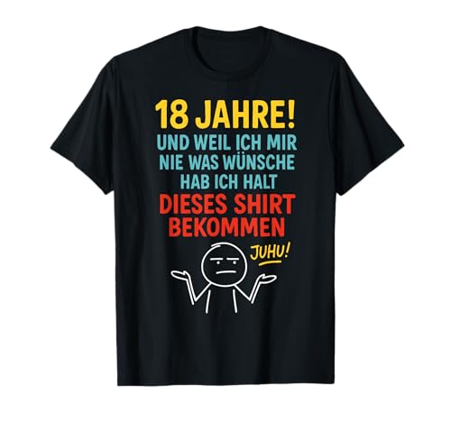 18. Geburtstag Junge Mädchen 18 Jahre 2007 Lustig Geschenk T-Shirt von Geburtstagsgeschenk Damen Herren 2007 Geschenkidee