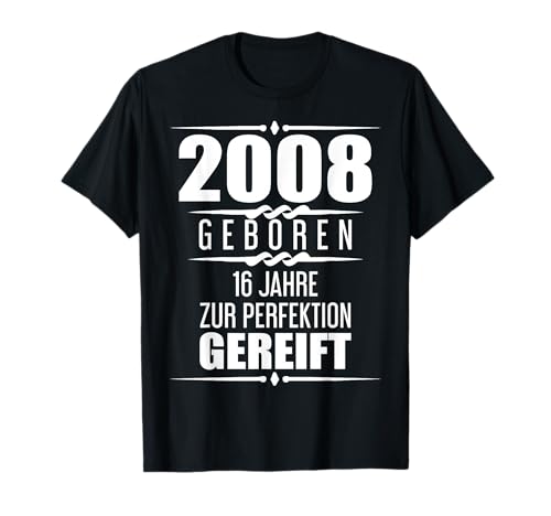 16. Geburtstag Junge Mädchen 16 Jahre 2008 Lustig Geschenk T-Shirt von Geburtstagsgeschenk Damen Herren 2008 Geschenkidee