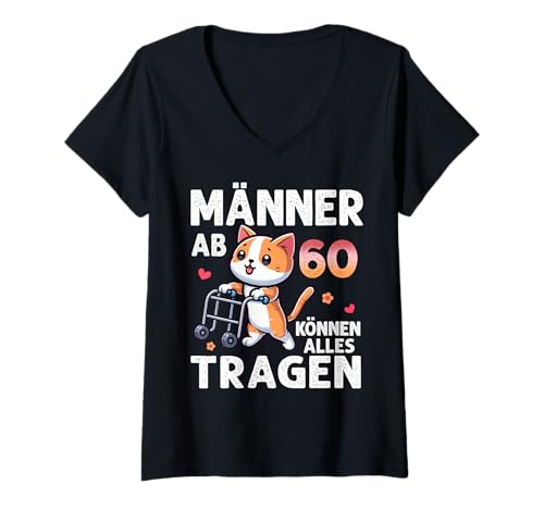 Damen 60. Geburtstag Mann Frau 60 Jahre Deko Lustig 60 Geburtstag T-Shirt mit V-Ausschnitt Damen 60. Geburtstag Mann Frau 60 Jahre Deko Lustig 60 Geburtstag T-Shirt mit V-Ausschnitt von Geburtstagsgeschenk Damen Herren Geschenkidee