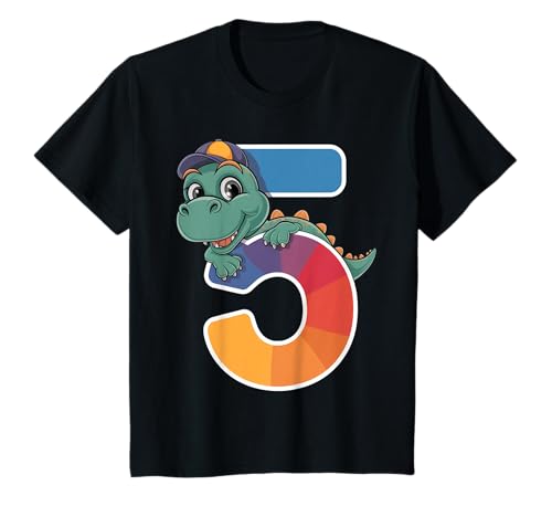Geburtstagsshirt 5 Jahre Junge Mädchen Dinosaurier Kinder T-Shirt Geburtstagsshirt 5 Jahre Junge Mädchen Dinosaurier Kinder T-Shirt von Geburtstagsgeschenk Dino Kinder Fun Shirt
