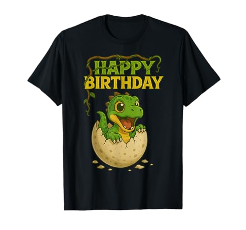 Geburtstagsshirt Happy Birthday Dinosaurier Mädchen u. Junge T-Shirt Geburtstagsshirt Happy Birthday Dinosaurier Mädchen u. Junge T-Shirt von Geburtstagsgeschenk Dinosaurier Kinder Kleidung
