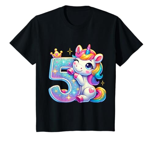 Kinder 5 Geburtstagsshirt Einhorn 5 Jahre Birthday Mädchen T-Shirt Kinder 5 Geburtstagsshirt Einhorn 5 Jahre Birthday Mädchen T-Shirt von Geburtstagsgeschenk Einhorn Mädchen