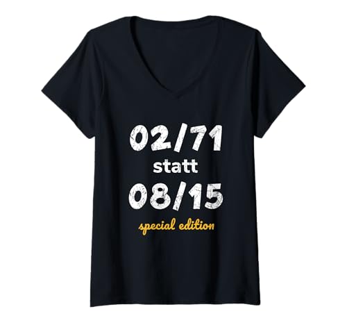 Damen Geburtstag Februar 1971 Jahrgang 1971 54. Geburtstag T-Shirt mit V-Ausschnitt Damen Geburtstag Februar 1971 Jahrgang 1971 54. Geburtstag T-Shirt mit V-Ausschnitt von Geburtstagsgeschenk Februar 1971 Vintage-Look