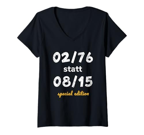 Damen Geburtstag Februar 1976 Jahrgang 1976 49. Geburtstag T-Shirt mit V-Ausschnitt Damen Geburtstag Februar 1976 Jahrgang 1976 49. Geburtstag T-Shirt mit V-Ausschnitt von Geburtstagsgeschenk Februar 1976 Vintage-Look