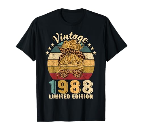 Vintage 1988 Frau und Mädchen Geboren 1988 T-Shirt von Geburtstagsgeschenk Frauen Vintage Jahrgang 1988