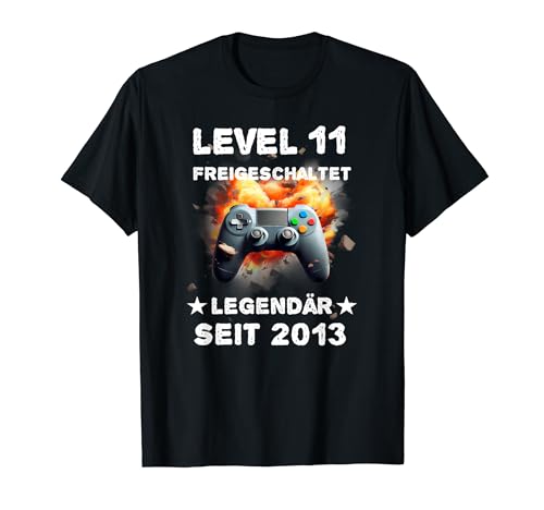 Level 11 Freigeschaltet Junge Mädchen 11. Geburtstag Party T-Shirt von Geburtstagsgeschenk Gamer Zocker Geschenkidee