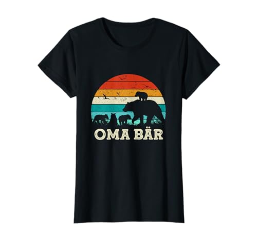Retro Oma Bär Vier Kinder Geburtstag Muttertag Beste Oma T-Shirt von Geburtstagsgeschenk Ich Werde Oma Geschenk Enkel