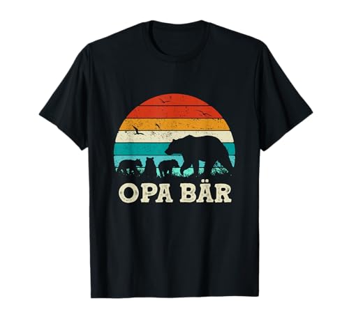 Retro Opa Bär Drei Kinder Geburtstag Vatertag Bester Opa T-Shirt von Geburtstagsgeschenk Ich Werde Opa Geschenk Enkel