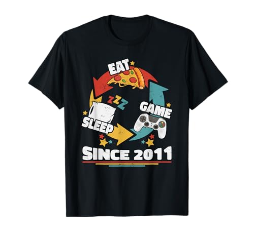 2011 Geboren 14 Geburtstag Junge Mädchen Jahrgang 2011 Gamer T-Shirt 2011 Geboren 14 Geburtstag Junge Mädchen Jahrgang 2011 Gamer T-Shirt von Geburtstagsgeschenk Junge Mädchen Gamer Geschenke