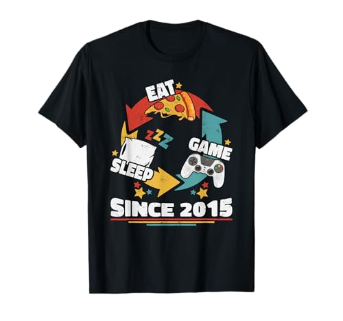 2015 Geboren 10 Geburtstag Junge Mädchen Jahrgang 2015 Gamer T-Shirt 2015 Geboren 10 Geburtstag Junge Mädchen Jahrgang 2015 Gamer T-Shirt von Geburtstagsgeschenk Junge Mädchen Gamer Geschenke
