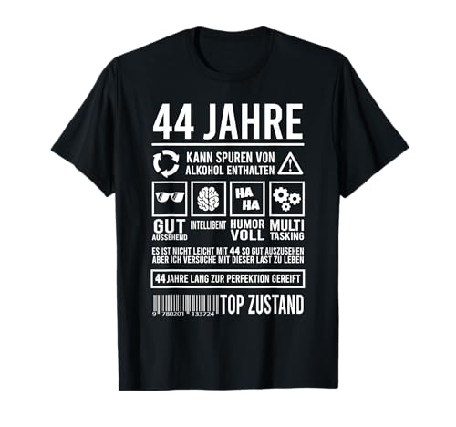 44. Geburtstag Männer Frauen Lustig 44 Jahre T-Shirt von Geburtstagsgeschenk Männer 44. Geburtstag