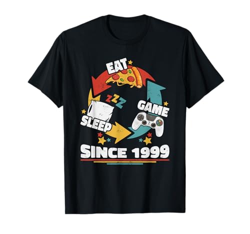 1999 Geboren 26 Geburtstag Männer Frauen Jahrgang 1999 Gamer T-Shirt 1999 Geboren 26 Geburtstag Männer Frauen Jahrgang 1999 Gamer T-Shirt von Geburtstagsgeschenk Männer Frauen Gamer Geschenke