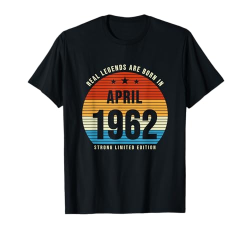 60. Geburtstag Damen Herren 60 Jahre Jahrgang April 1962 T-Shirt 60. Geburtstag Damen Herren 60 Jahre Jahrgang April 1962 T-Shirt von Geburtstagsgeschenk Mann Frau 1962 Geschenkidee