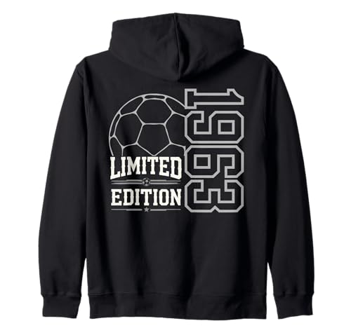 Geboren 1963 Damen Herren Geburtstag Jahrgang 1963 Fussball Kapuzenjacke Geboren 1963 Damen Herren Geburtstag Jahrgang 1963 Fussball Kapuzenjacke von Geburtstagsgeschenk Mann Frau geboren in 1963