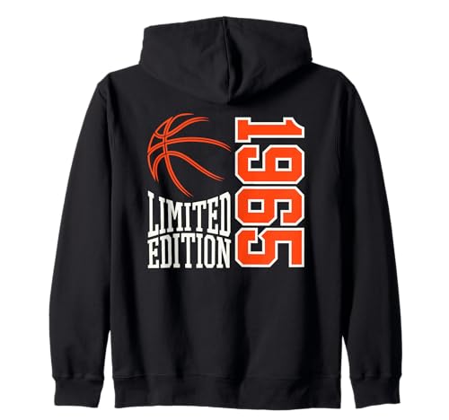 Geboren 1965 Herren Geburtstag Jahrgang 1965 Basketball Kapuzenjacke von Geburtstagsgeschenk Mann Frau geboren in 1965