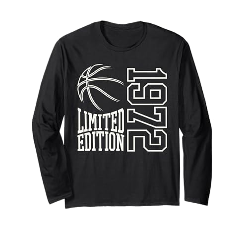 Geboren 1972 Herren Geburtstag Jahrgang 1972 Basketball Langarmshirt von Geburtstagsgeschenk Mann Frau geboren in 1972