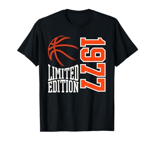 Geboren 1977 Herren Geburtstag Jahrgang 1977 Basketball T-Shirt von Geburtstagsgeschenk Mann Frau geboren in 1977