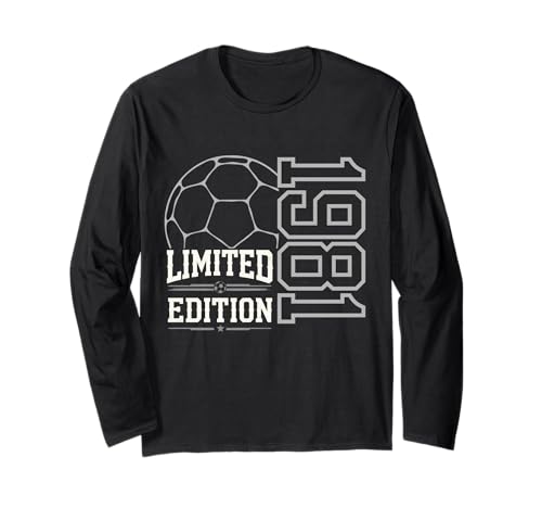 Geboren 1981 Damen Herren Geburtstag Jahrgang 1981 Fussball Langarmshirt Geboren 1981 Damen Herren Geburtstag Jahrgang 1981 Fussball Langarmshirt von Geburtstagsgeschenk Mann Frau geboren in 1981