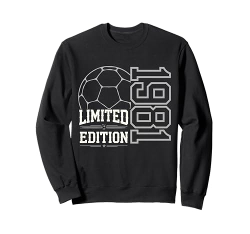Geboren 1981 Damen Herren Geburtstag Jahrgang 1981 Fussball Sweatshirt Geboren 1981 Damen Herren Geburtstag Jahrgang 1981 Fussball Sweatshirt von Geburtstagsgeschenk Mann Frau geboren in 1981