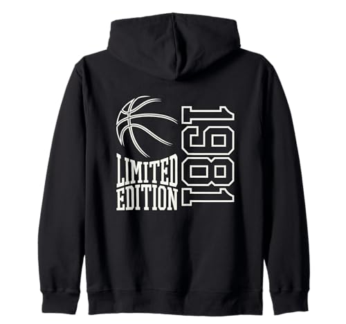 Geboren 1981 Herren Geburtstag Jahrgang 1981 Basketball Kapuzenjacke Geboren 1981 Herren Geburtstag Jahrgang 1981 Basketball Kapuzenjacke von Geburtstagsgeschenk Mann Frau geboren in 1981
