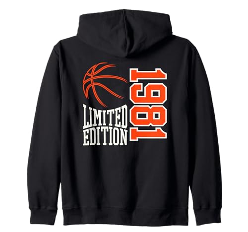Geboren 1981 Herren Geburtstag Jahrgang 1981 Basketball Kapuzenjacke Geboren 1981 Herren Geburtstag Jahrgang 1981 Basketball Kapuzenjacke von Geburtstagsgeschenk Mann Frau geboren in 1981