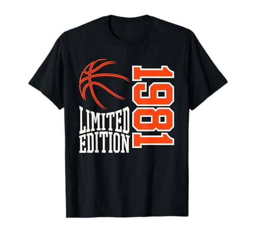 Geboren 1981 Herren Geburtstag Jahrgang 1981 Basketball T-Shirt Geboren 1981 Herren Geburtstag Jahrgang 1981 Basketball T-Shirt von Geburtstagsgeschenk Mann Frau geboren in 1981