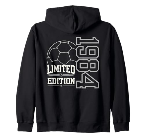 Geboren 1984 Damen Herren Geburtstag Jahrgang 1984 Fussball Kapuzenjacke von Geburtstagsgeschenk Mann Frau geboren in 1984