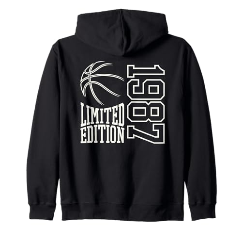 Geboren 1987 Herren Geburtstag Jahrgang 1987 Basketball Kapuzenjacke Geboren 1987 Herren Geburtstag Jahrgang 1987 Basketball Kapuzenjacke von Geburtstagsgeschenk Mann Frau geboren in 1987