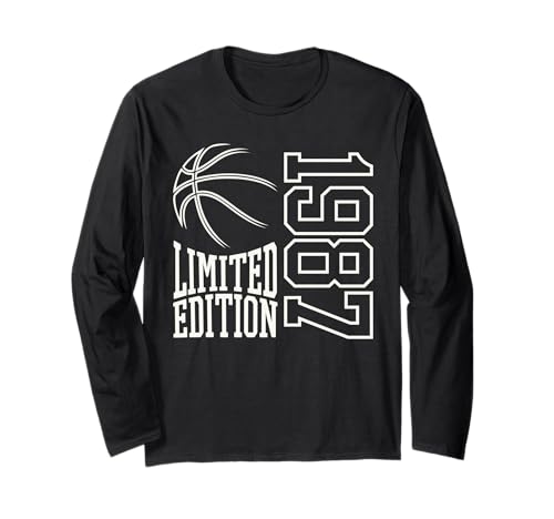 Geboren 1987 Herren Geburtstag Jahrgang 1987 Basketball Langarmshirt Geboren 1987 Herren Geburtstag Jahrgang 1987 Basketball Langarmshirt von Geburtstagsgeschenk Mann Frau geboren in 1987