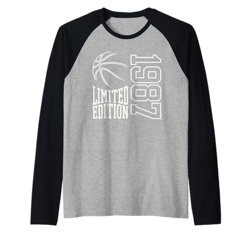Geboren 1987 Herren Geburtstag Jahrgang 1987 Basketball Raglan Geboren 1987 Herren Geburtstag Jahrgang 1987 Basketball Raglan von Geburtstagsgeschenk Mann Frau geboren in 1987