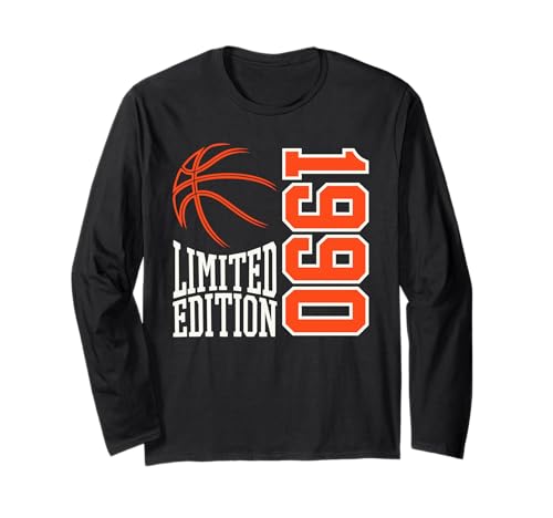 Geboren 1990 Herren Geburtstag Jahrgang 1990 Basketball Langarmshirt Geboren 1990 Herren Geburtstag Jahrgang 1990 Basketball Langarmshirt von Geburtstagsgeschenk Mann Frau geboren in 1990