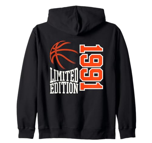 Geboren 1991 Herren Geburtstag Jahrgang 1991 Basketball Kapuzenjacke von Geburtstagsgeschenk Mann Frau geboren in 1991