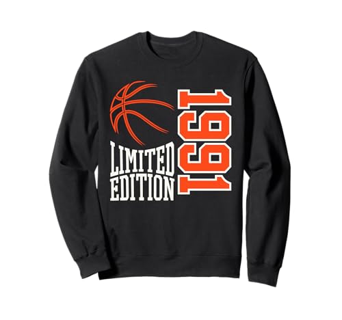 Geboren 1991 Herren Geburtstag Jahrgang 1991 Basketball Sweatshirt von Geburtstagsgeschenk Mann Frau geboren in 1991