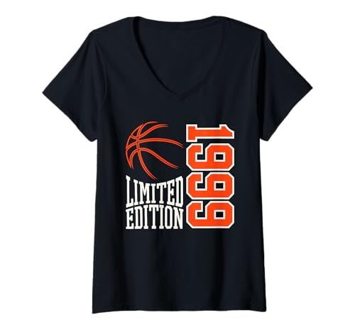 Damen Geboren 1999 Herren Geburtstag Jahrgang 1999 Basketball T-Shirt mit V-Ausschnitt Damen Geboren 1999 Herren Geburtstag Jahrgang 1999 Basketball T-Shirt mit V-Ausschnitt von Geburtstagsgeschenk Mann Frau geboren in 1999