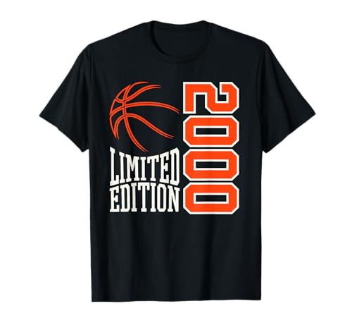 Geboren 2000 Herren Geburtstag Jahrgang 2000 Basketball T-Shirt Geboren 2000 Herren Geburtstag Jahrgang 2000 Basketball T-Shirt von Geburtstagsgeschenk Mann Frau geboren in 2000