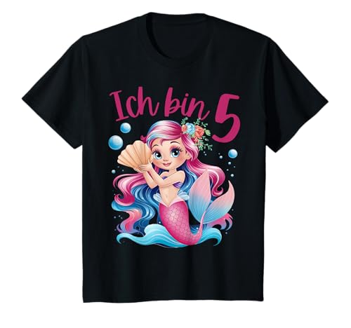 Kinder Geburtstagsshirt Meerjungfrau 5 Jahre Mermaid Mädchen Fun T-Shirt Kinder Geburtstagsshirt Meerjungfrau 5 Jahre Mermaid Mädchen Fun T-Shirt von Geburtstagsgeschenk Meerjungfrau Mädchen