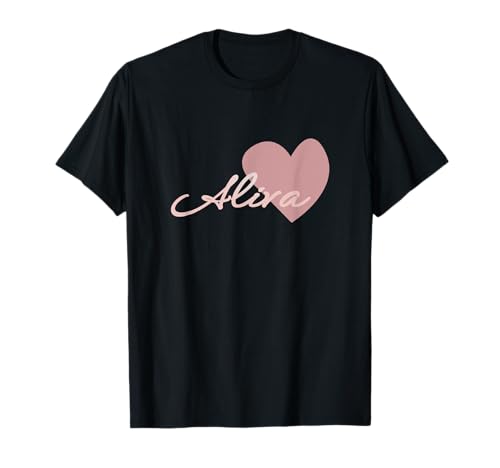 Aliva Mädchen Name Vorname Frau Pink Geschenk Mode Outfits T-Shirt von Geburtstagsgeschenk Partner Liebe Bruder Schwester