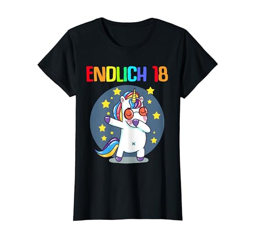 18. Geburtstag Einhorn Mädchen 18 Jahre Frauen Geschenk Fun T-Shirt von Geburtstagsgeschenk lustige Sprüche 18 Birthday